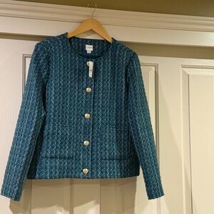 J. Crew Teal Tweed Blazer